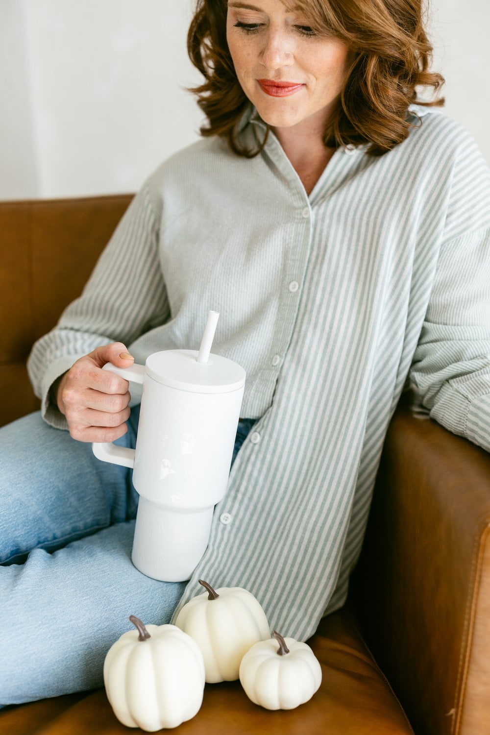 Simple Modern 30 fl oz Insulated Stainless Steel Trek Tumbler with Straw Lid | Seaglass Sage and Cream Checkmate - ON24