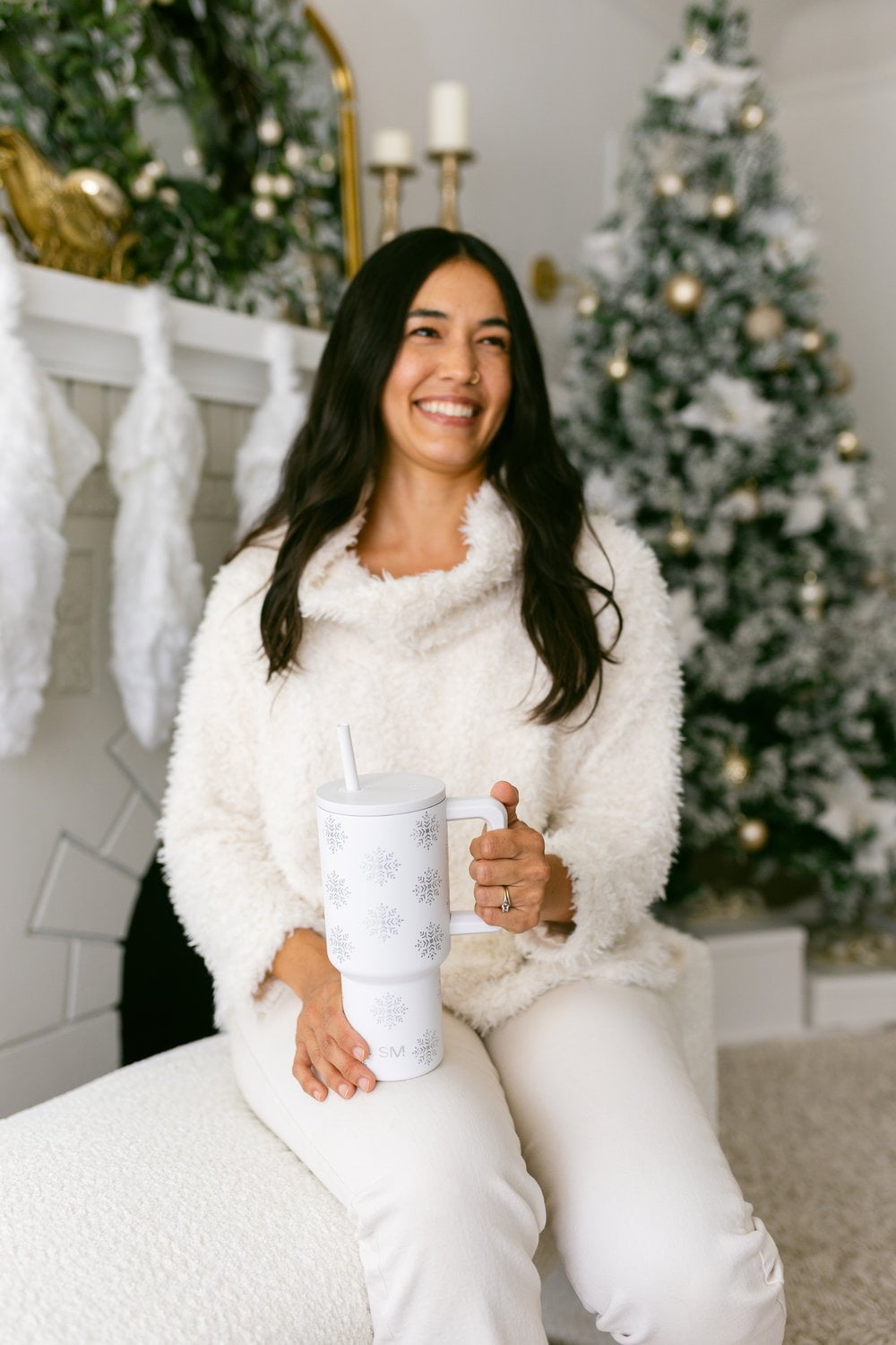 Simple Modern 30 fl oz Insulated Stainless Steel Trek Tumbler with Straw Lid | Seaglass Sage and Cream Checkmate - ON24