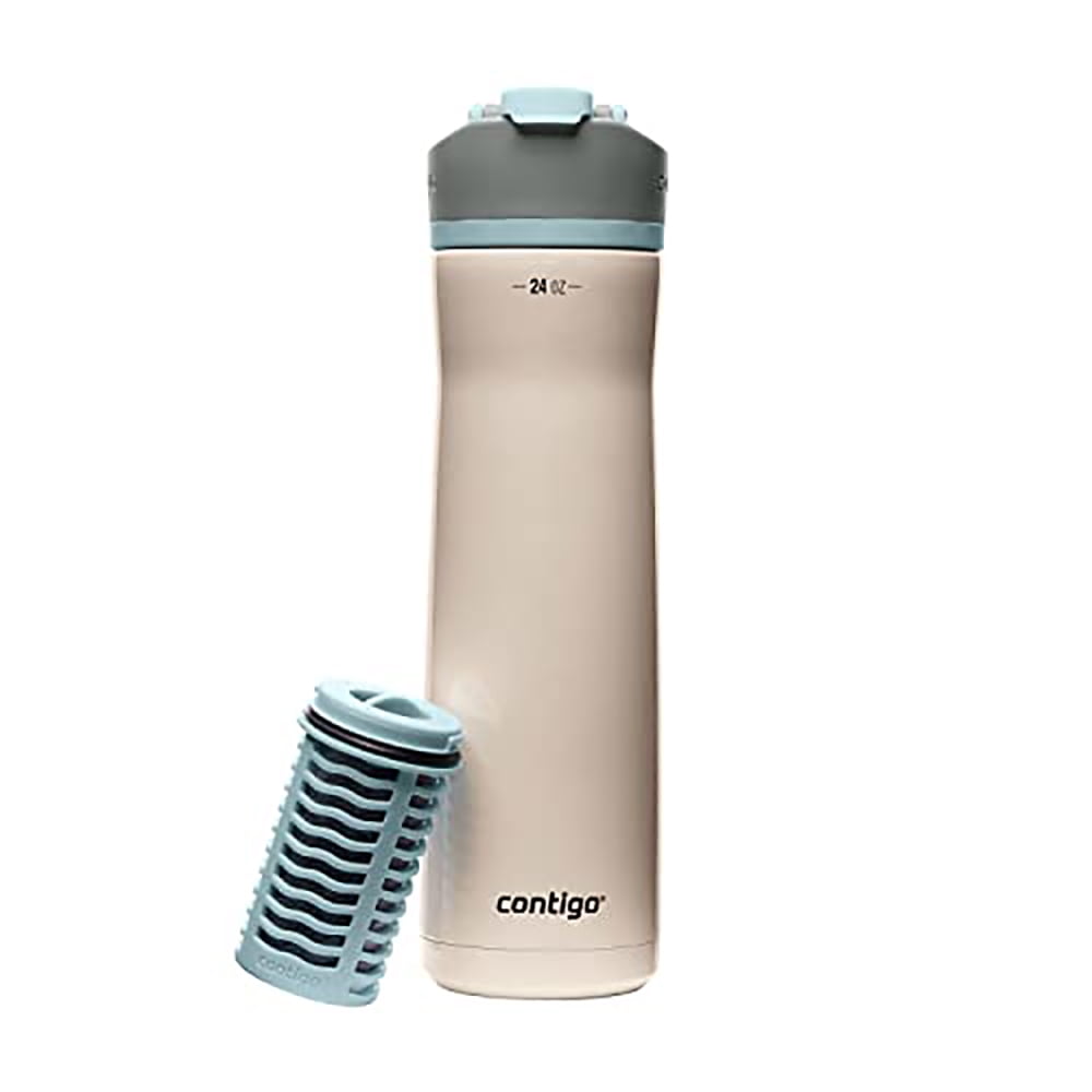 Contigo Clybourn Chill Stainless Steel FreeFlow Filter Water Bottle with AUTOSEAL, 24oz Salt - ZJMS