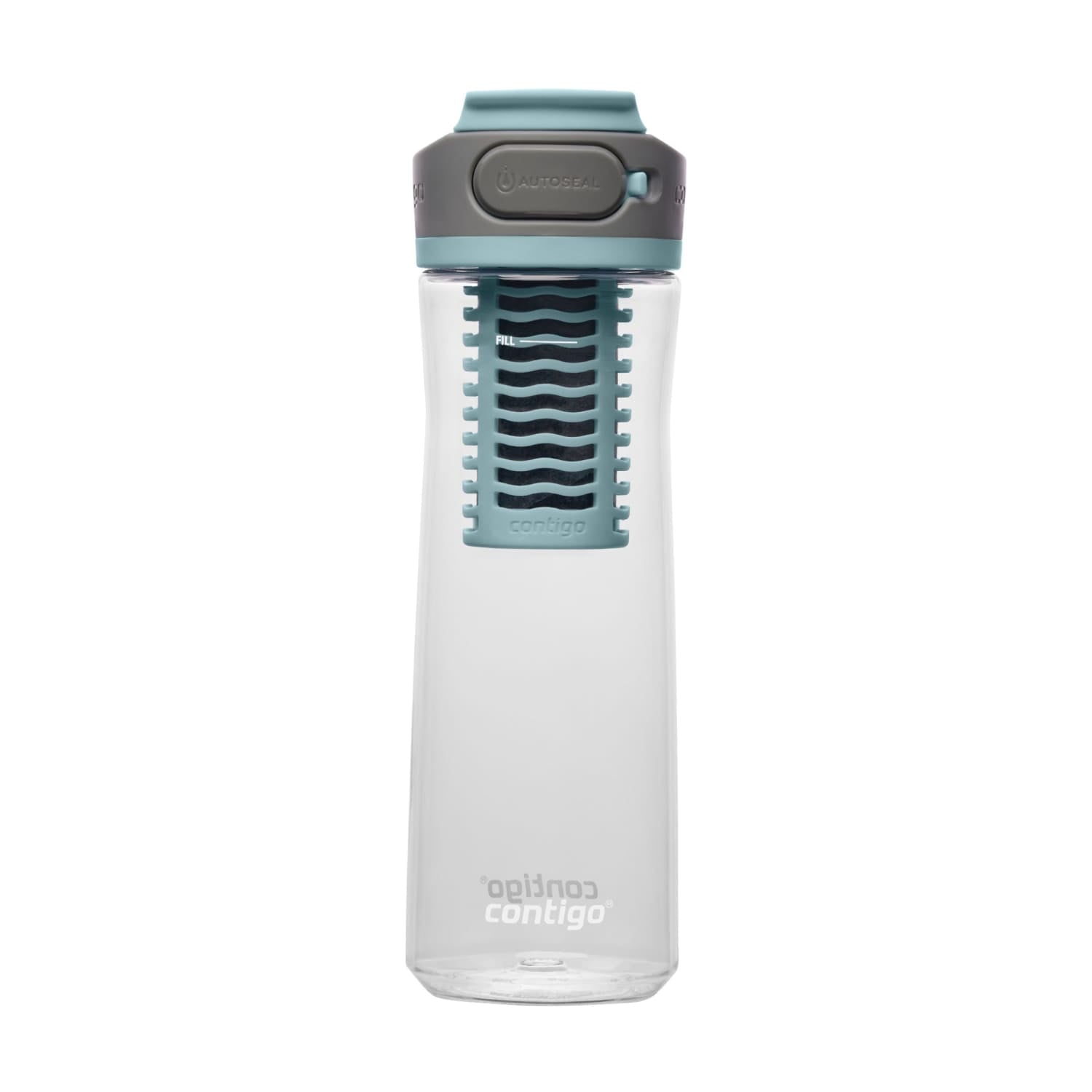 Contigo Clybourn Plastic FreeFlow Filter Water Bottle with AUTOSEAL Lid 24 oz., Salt, with Replacable Filter - VWHF