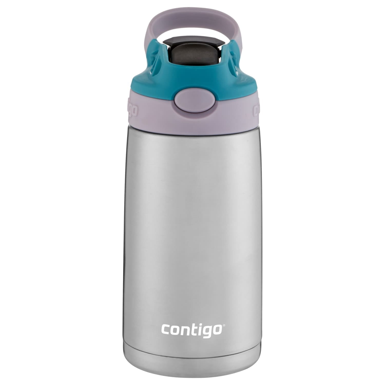 Contigo Kids Stainless Steel Water Bottle with Redesigned AUTOSPOUT Straw Lid Eggplant and Punch, 13 fl oz. - QG4V