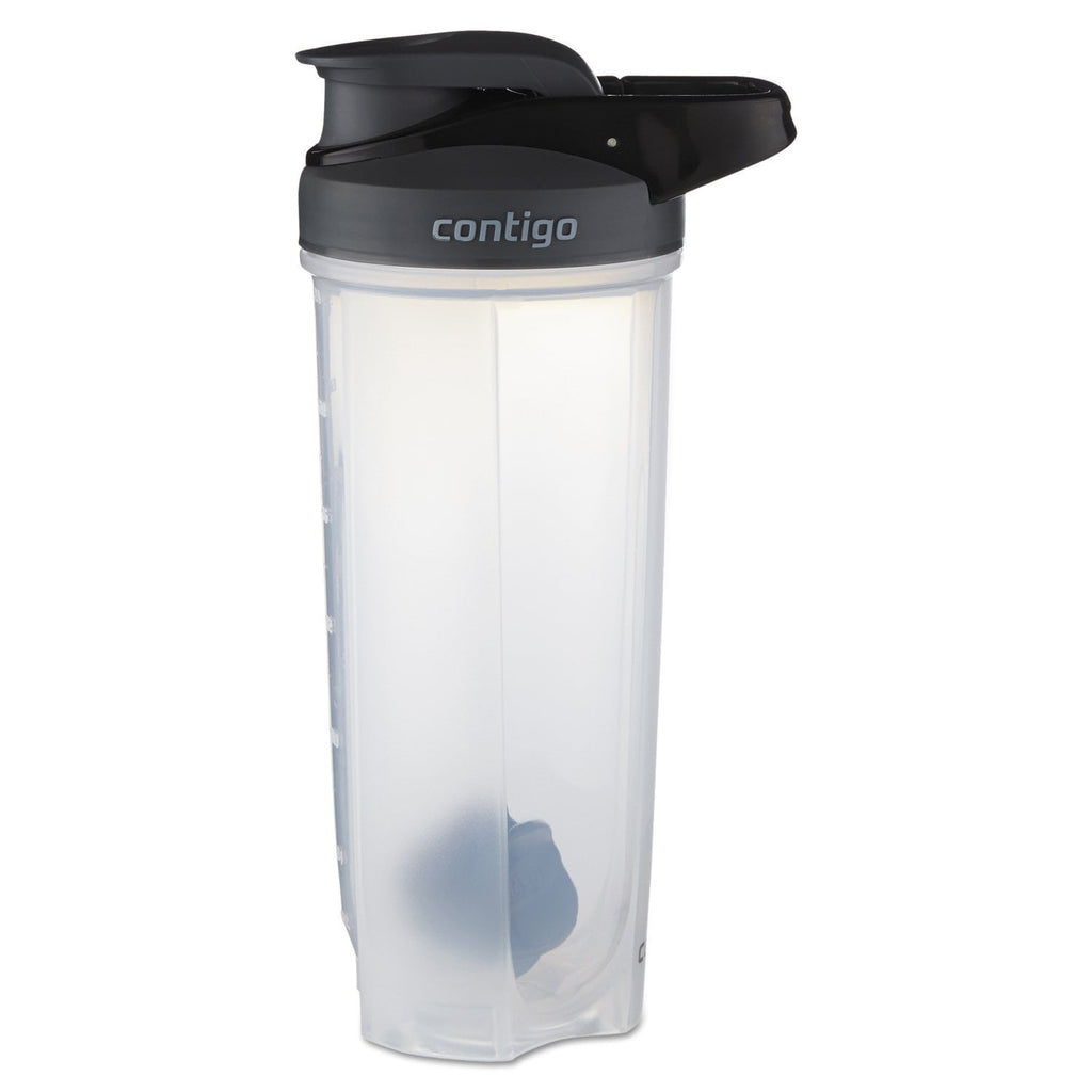 Contigo Shake &amp; Go Fit 28 oz Black and Clear Shaker Bottle with Flip-Top and Wide Mouth Lid - VN4Y