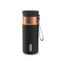 Contigo SnapSeal Leakproof Stainless Steel Reusable Water Bottle with Carrying Strap, Black/Bronze, 16 oz - 8WP9