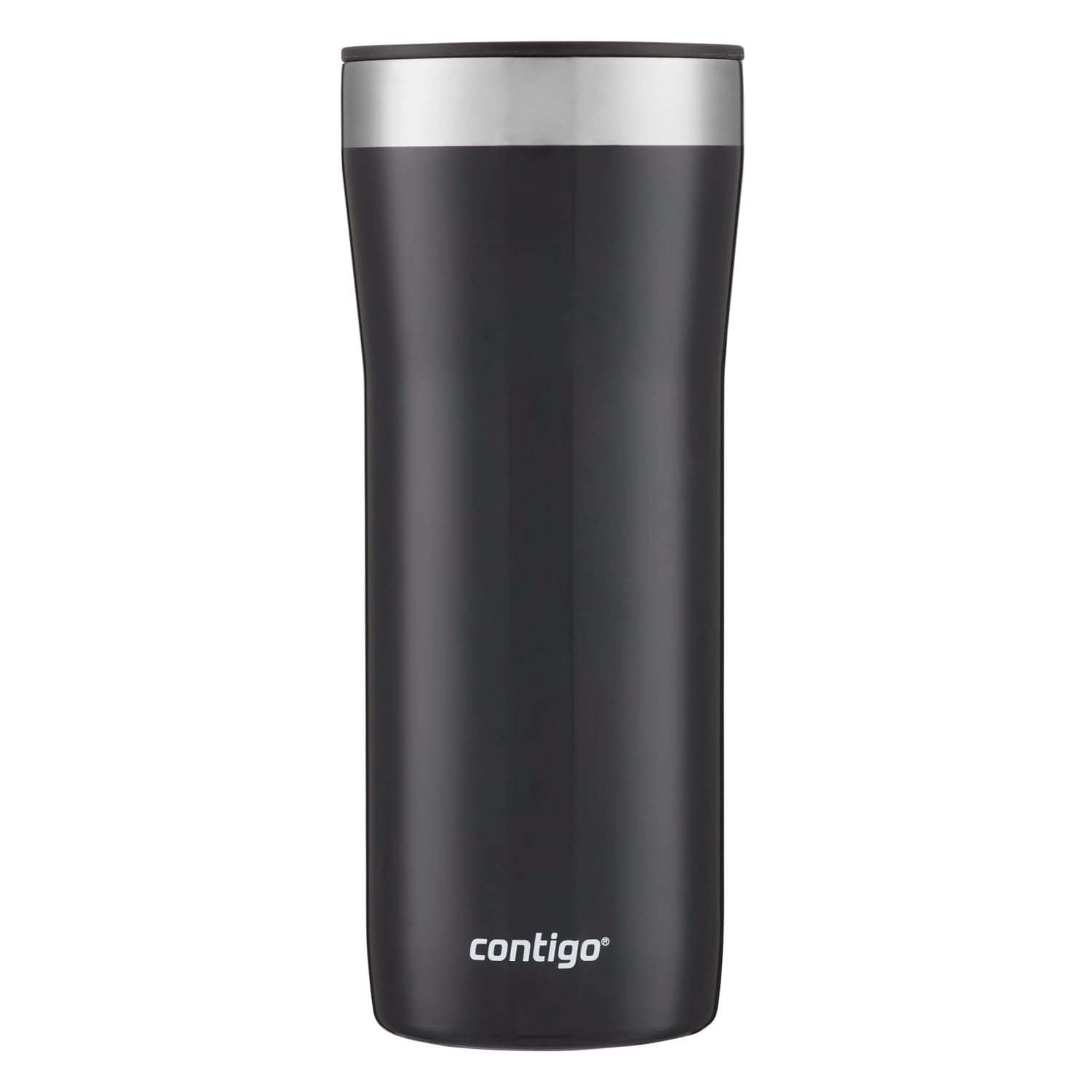 Contigo Streeterville Stainless Steel Tumbler with Plastic Straw and Splash-Proof Lid, Licorice, 32 fl. oz - N0B1
