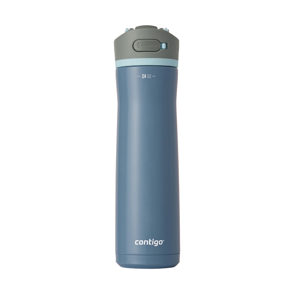 Contigo® Wells Chill Stainless Steel Filter Water Bottle with AUTOSPOUT® Straw Lid, 24 oz., Dark Ice - U129