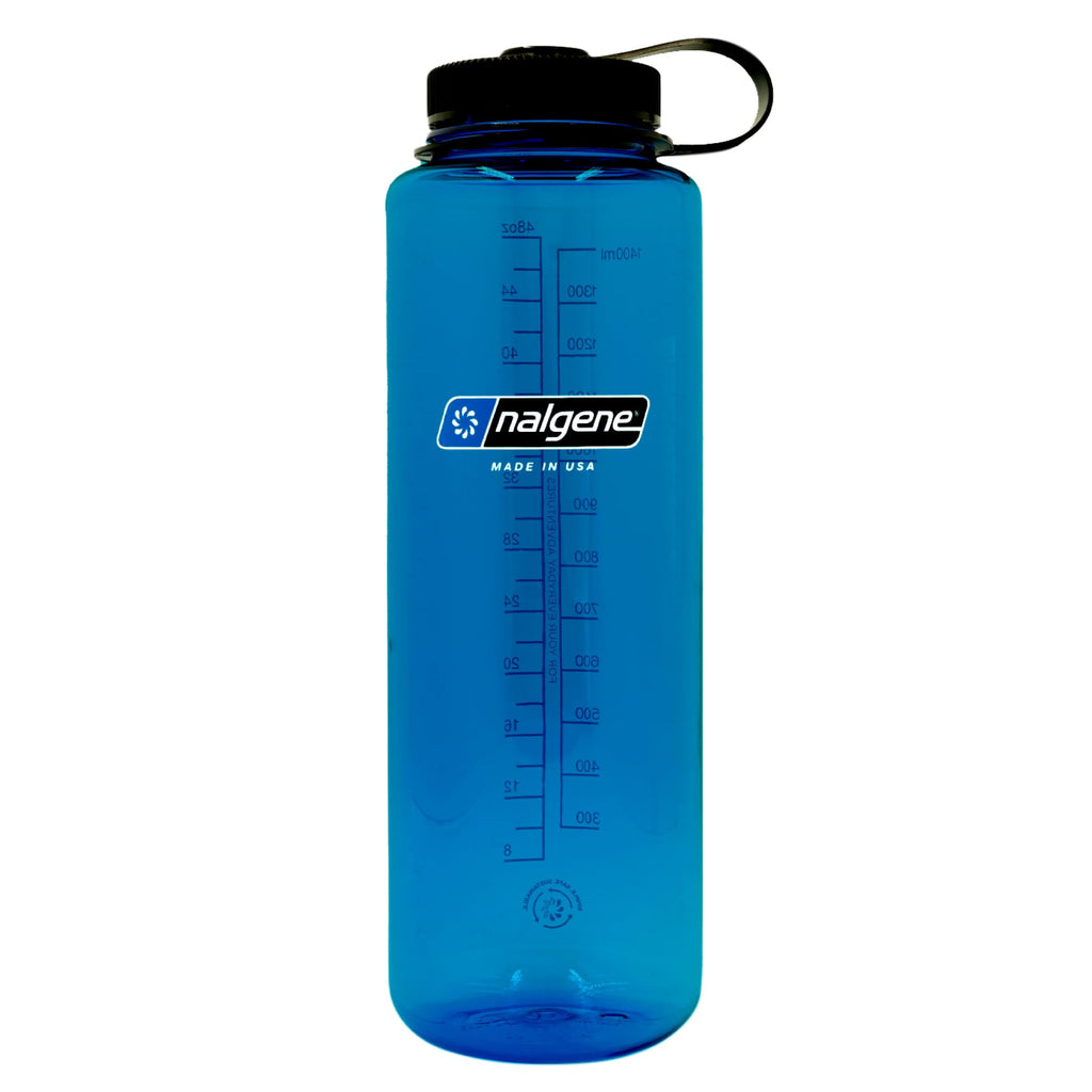 Nalgene Sustain Tritan BPA-Free Water Bottle Made with Material Derived from 50% Plastic Waste (using ISCC certified mass balance), 48 OZ, Wide Mouth, Blue - 9HQS