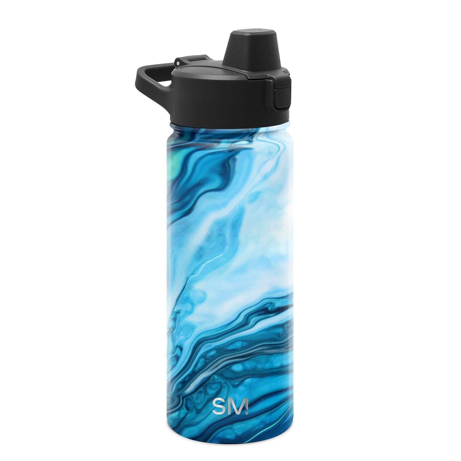 Simple Modern 18 fl oz Insulated Stainless Steel Summit Water Bottle with Covered Silicone Straw Lid | Sweet Taffy - RULS