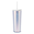 Simple Modern 24 fl oz Double Wall Plastic Classic Tumbler with Straw|Opalescent - I1LQ