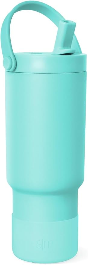 Simple Modern 24 fl oz Insulated Stainless Steel Trek Pivot Tumbler with Straw Lid and Top Handle|Seaside Blue - H6HD