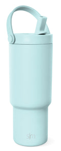Simple Modern 24 fl oz Insulated Stainless Steel Trek Pivot Tumbler with Straw Lid and Top Handle|Seaside Blue - H6HD