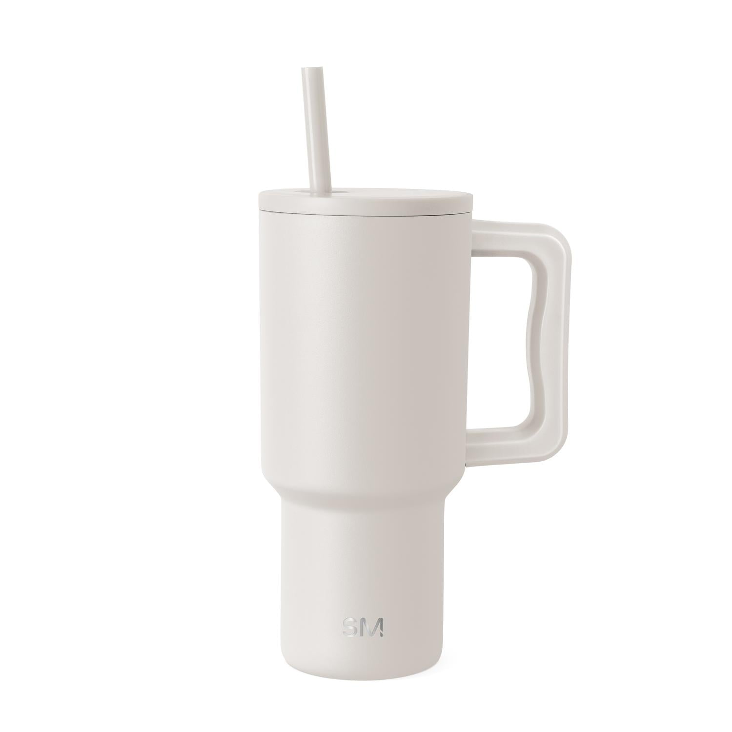 Simple Modern 30 fl oz Insulated Stainless Steel Trek Tumbler with Straw Lid | Seaglass Sage and Cream Checkmate - ON24