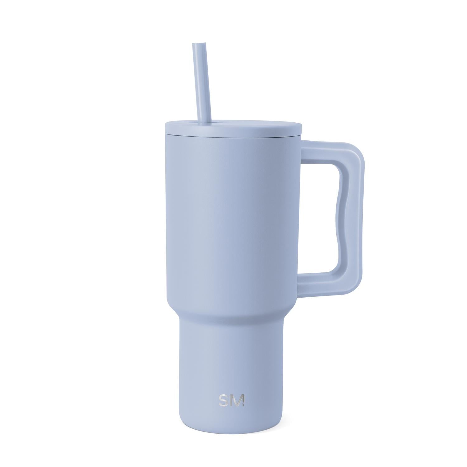 Simple Modern 30 fl oz Insulated Stainless Steel Trek Tumbler with Straw Lid | Seaglass Sage and Cream Checkmate - ON24