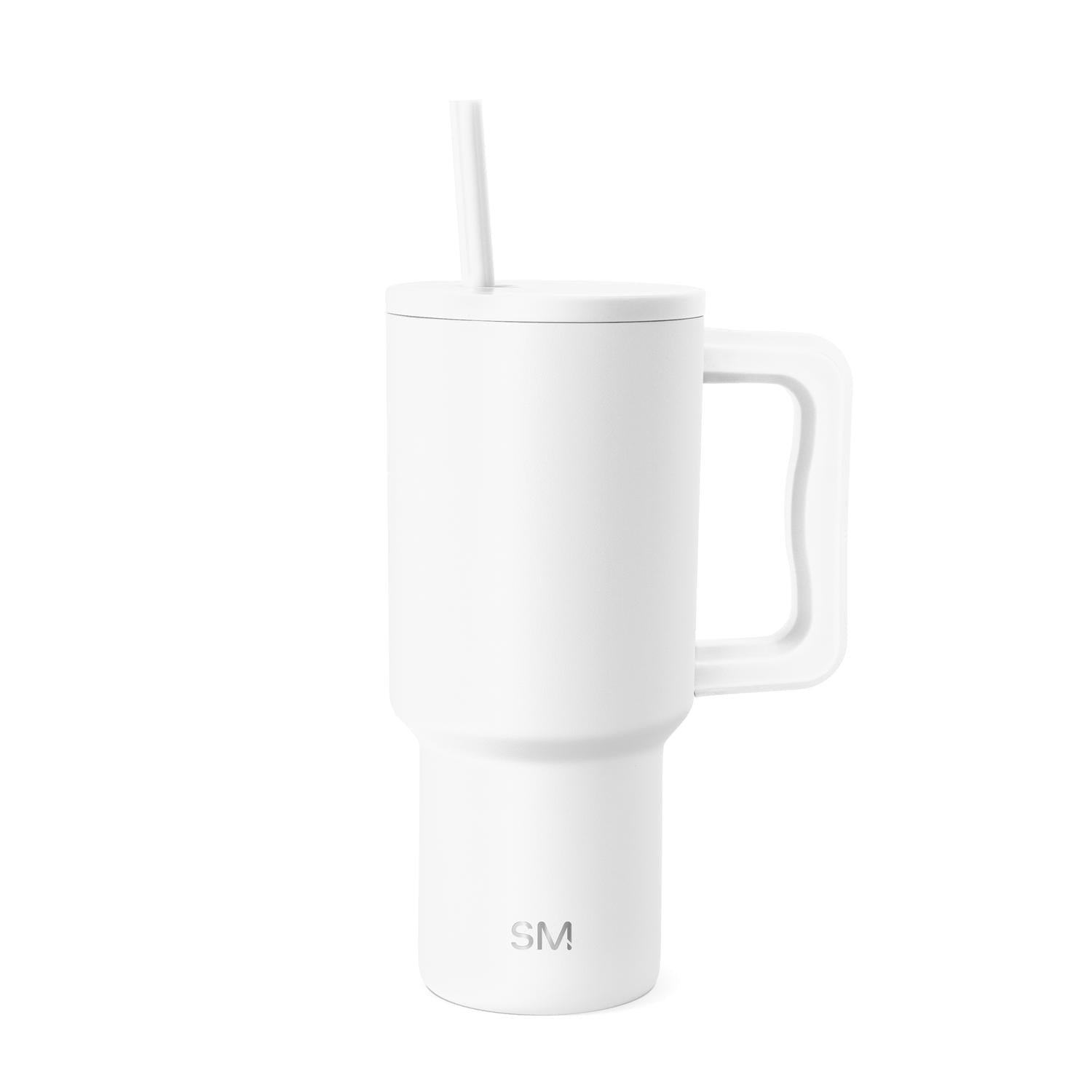 Simple Modern 30 fl oz Insulated Stainless Steel Trek Tumbler with Straw Lid | Seaglass Sage and Cream Checkmate - ON24
