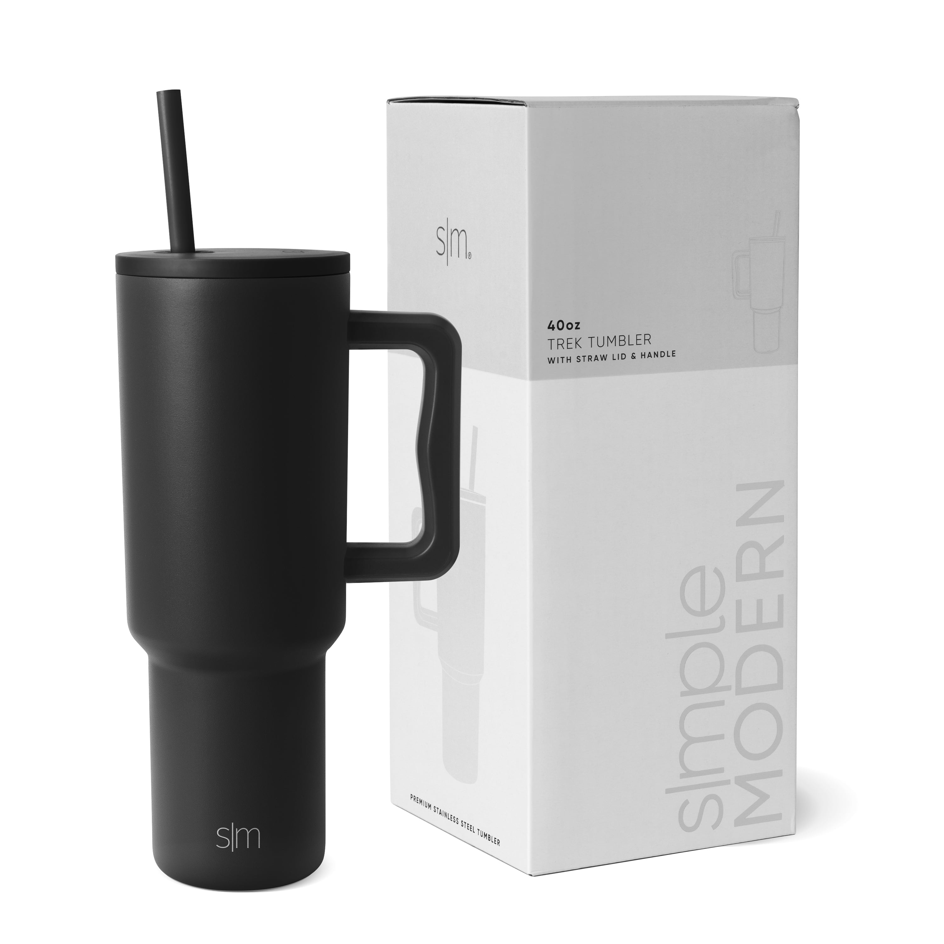 Simple Modern 40 fl oz Insulated Stainless Steel Trek Tumbler with Straw Lid | 80s Mix - H2J5