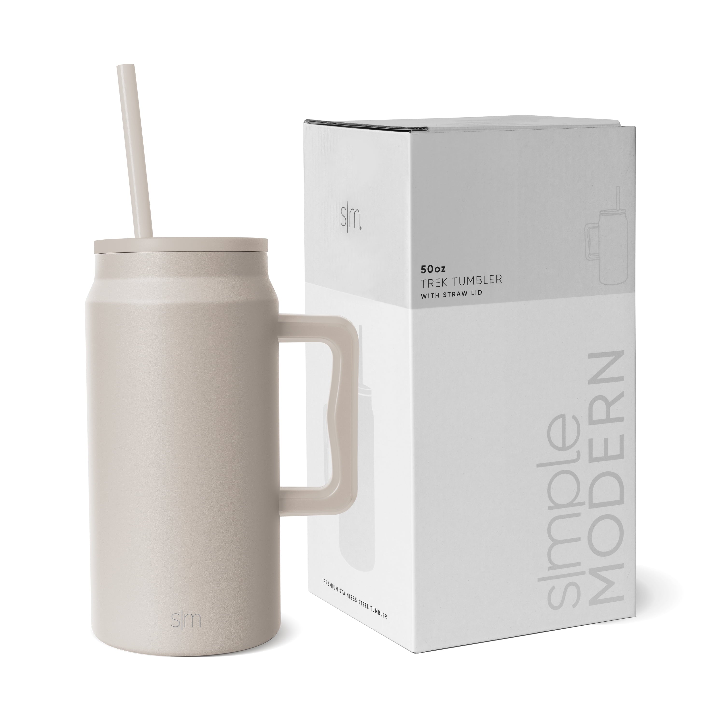 Simple Modern 50 fl oz Insulated Stainless Steel Trek Tumbler with Straw Lid | Midnight Black - WQTV