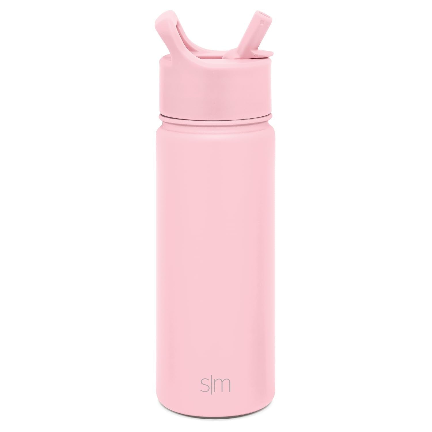 Simple Modern Kids Water Bottle with Straw Lid Vacuum Insulated Stainless Steel Metal Thermos Bottles | Reusable Leak Proof BPA-Free Flask for School | Summit Collection | 18oz, Blush -Blush - TBVJ