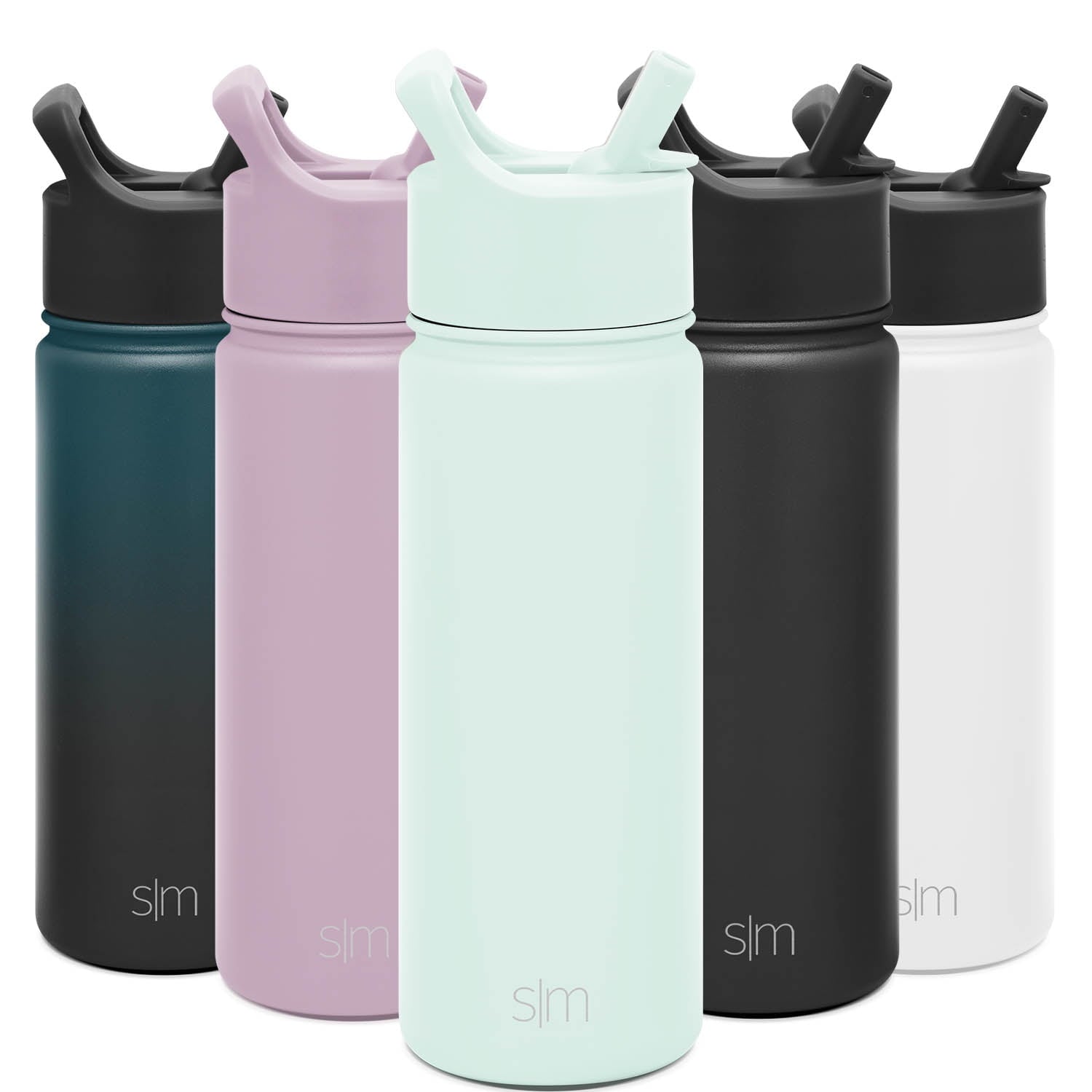 Simple Modern Summit Water Bottle Straw Lid Vacuum Insulated Stainless Steel Bottle | 18 fl oz - ZCCH