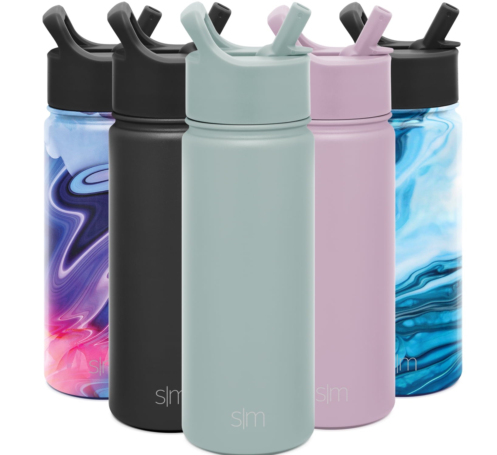 Simple Modern Summit Water Bottle Straw Lid Vacuum Insulated Stainless Steel Bottle | 18 fl oz - ZCCH