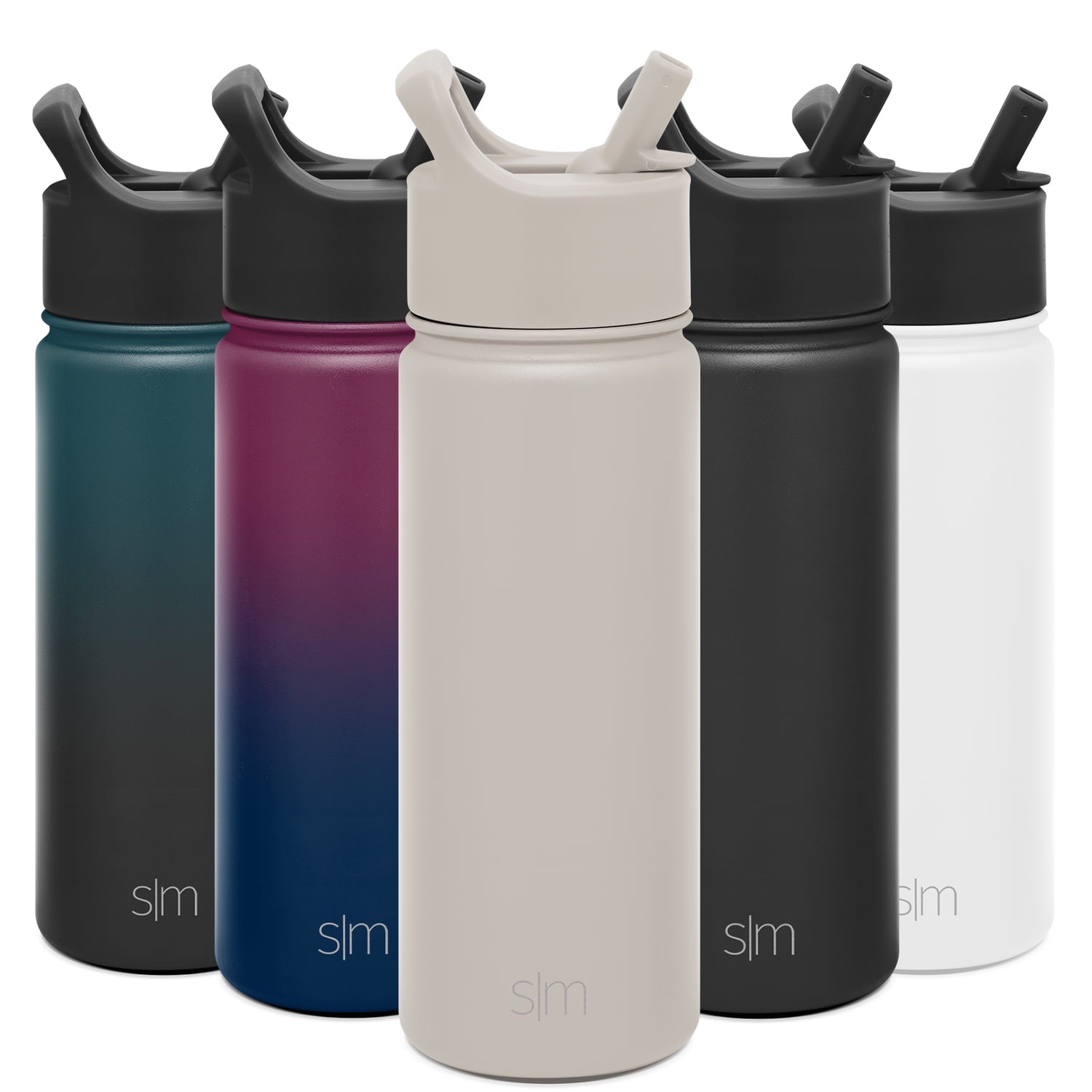 Simple Modern Summit Water Bottle Straw Lid Vacuum Insulated Stainless Steel Bottle | 18 fl oz - ZCCH