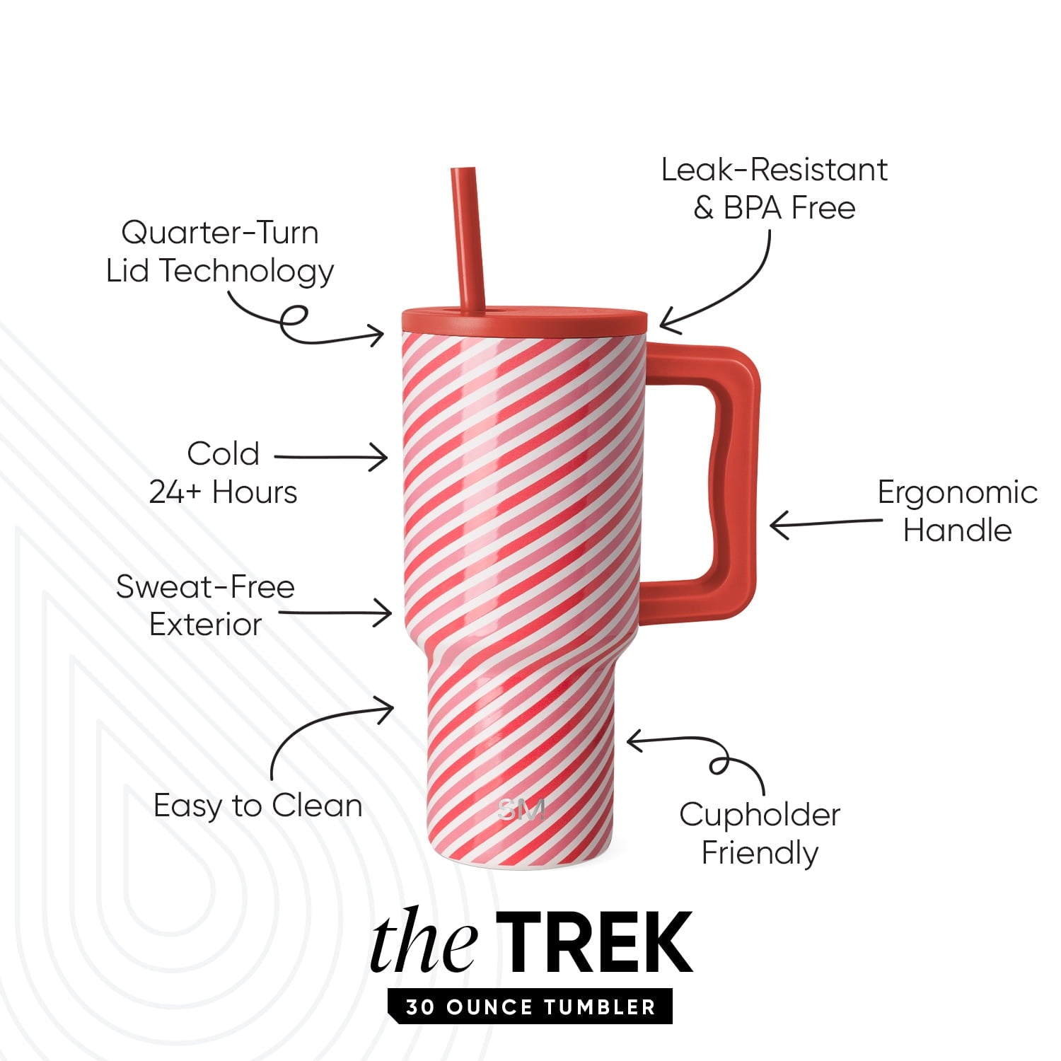 Simple Modern 30 fl oz Insulated Stainless Steel Trek Tumbler with Straw Lid | Seaglass Sage and Cream Checkmate - ON24