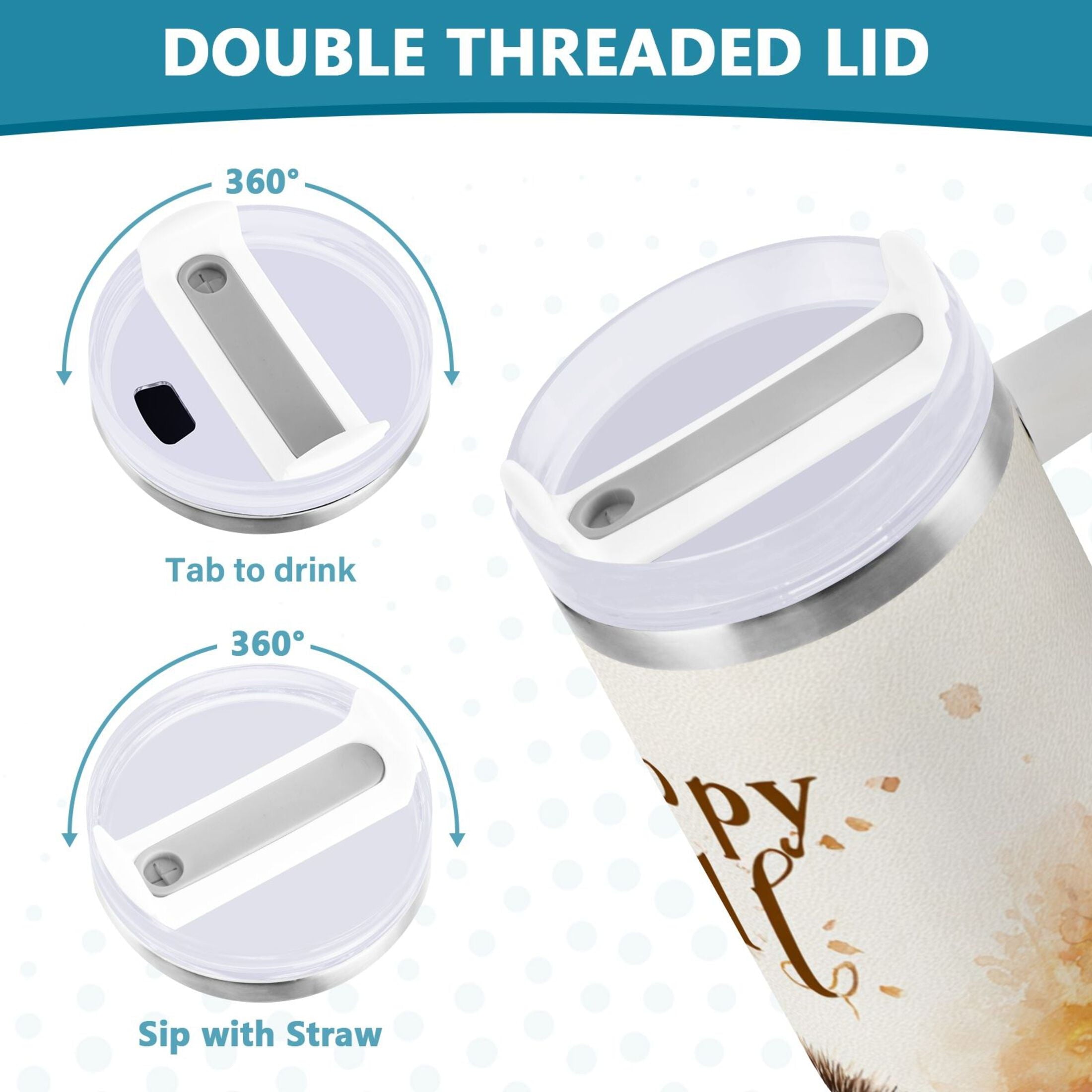 30 oz Insulated Stainless Steel Tumbler Double Wall Stainless Steel Tumbler with 2-Way Drinking Cute Little Hedgehog - O3X5