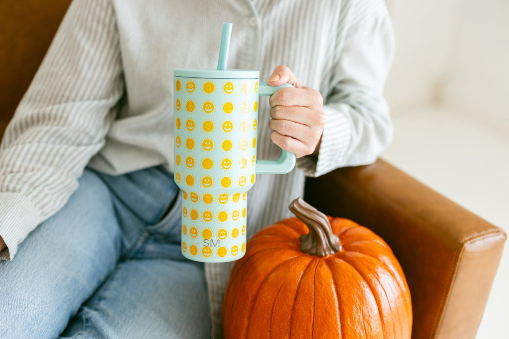 Simple Modern 30 fl oz Insulated Stainless Steel Trek Tumbler with Straw Lid | Seaglass Sage and Cream Checkmate - ON24