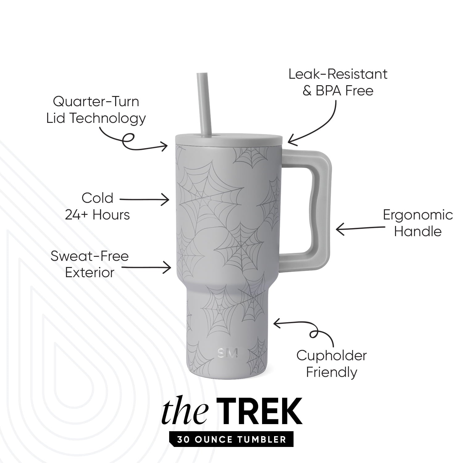 Simple Modern 30 fl oz Insulated Stainless Steel Trek Tumbler with Straw Lid | Seaglass Sage and Cream Checkmate - ON24