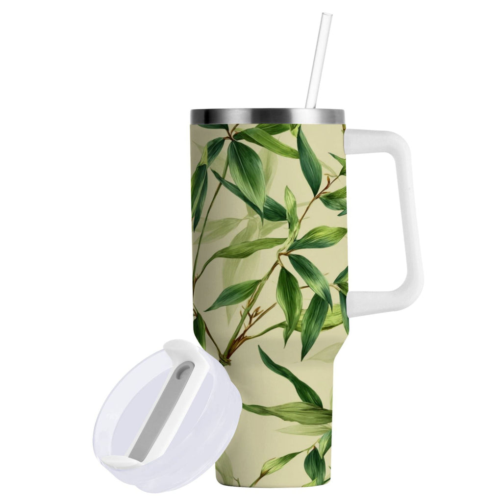 30 oz Insulated Stainless Steel Tumbler Double Wall Stainless Steel Tumbler with 2-Way Drinking Bamboo Pattern - 2ERO