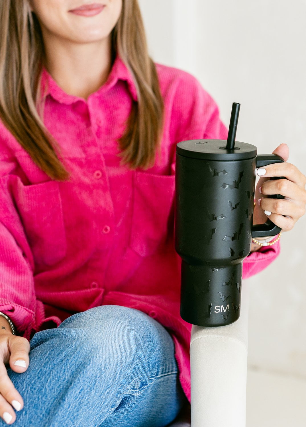 Simple Modern 30 fl oz Insulated Stainless Steel Trek Tumbler with Straw Lid | Seaglass Sage and Cream Checkmate - ON24