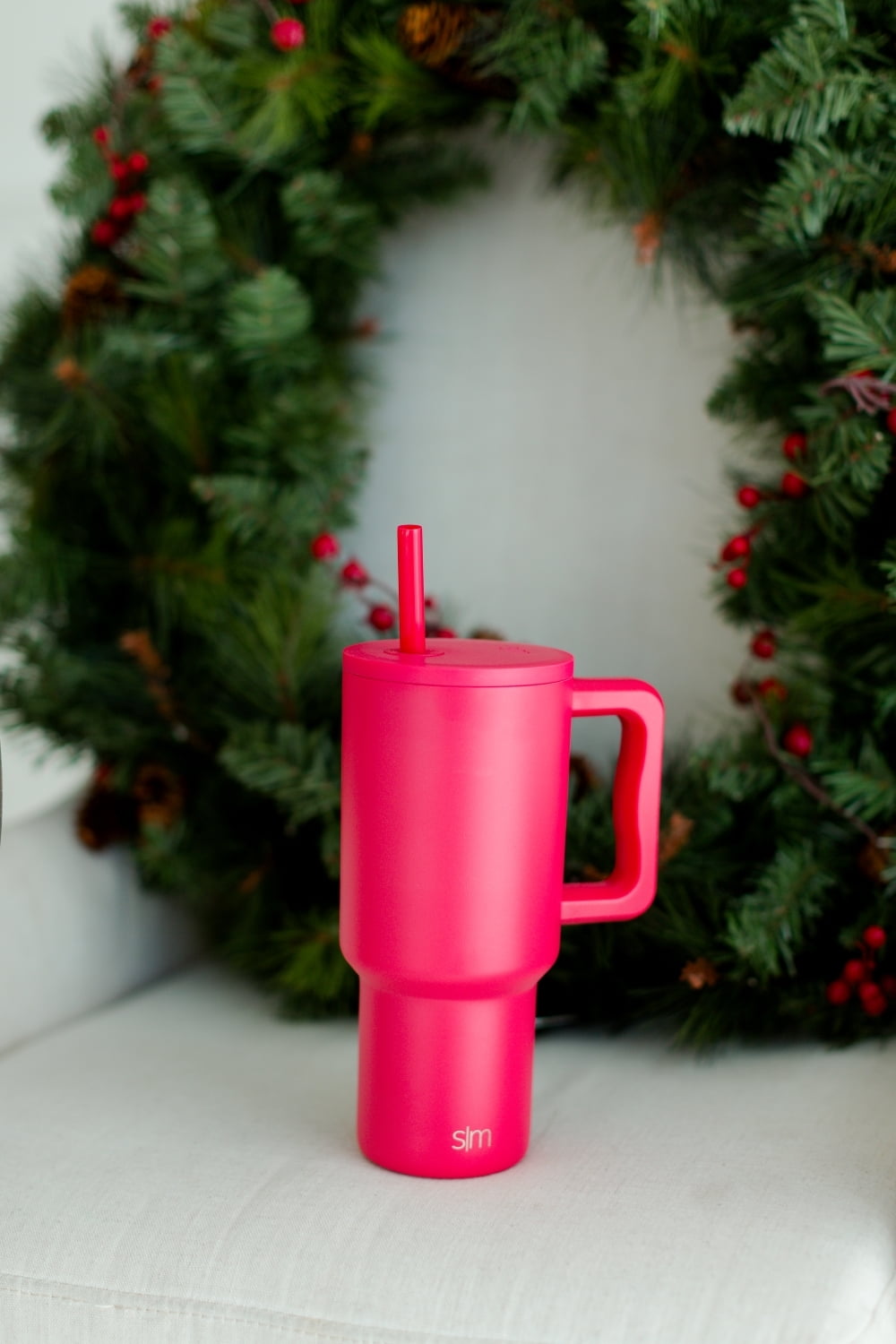 Simple Modern 30 fl oz Insulated Stainless Steel Trek Tumbler with Straw Lid | Seaglass Sage and Cream Checkmate - ON24