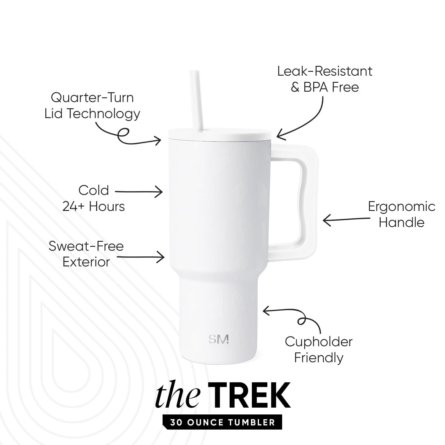 Simple Modern 30 fl oz Insulated Stainless Steel Trek Tumbler with Straw Lid | Seaglass Sage and Cream Checkmate - ON24