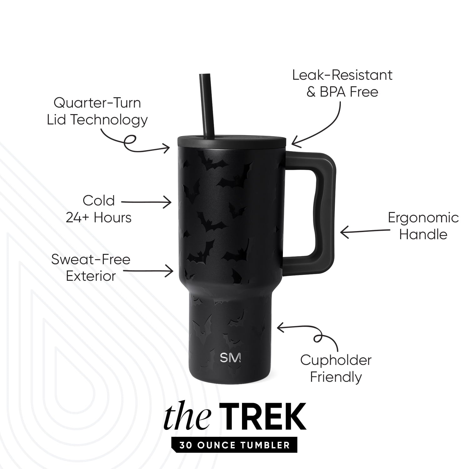 Simple Modern 30 fl oz Insulated Stainless Steel Trek Tumbler with Straw Lid | Seaglass Sage and Cream Checkmate - ON24