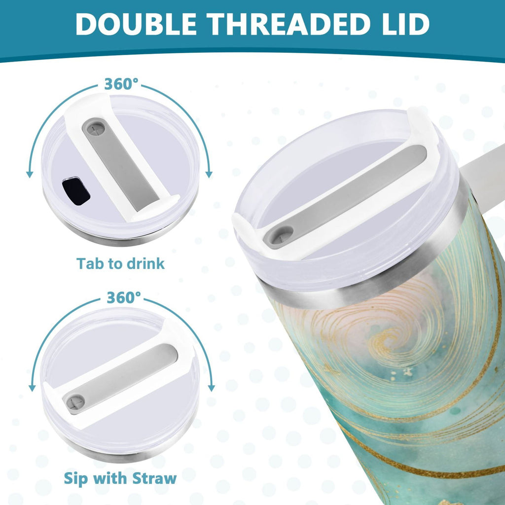 30 oz Insulated Stainless Steel Tumbler Double Wall Stainless Steel Tumbler with 2-Way Drinking Beautiful Swirling Lines - 6LTX